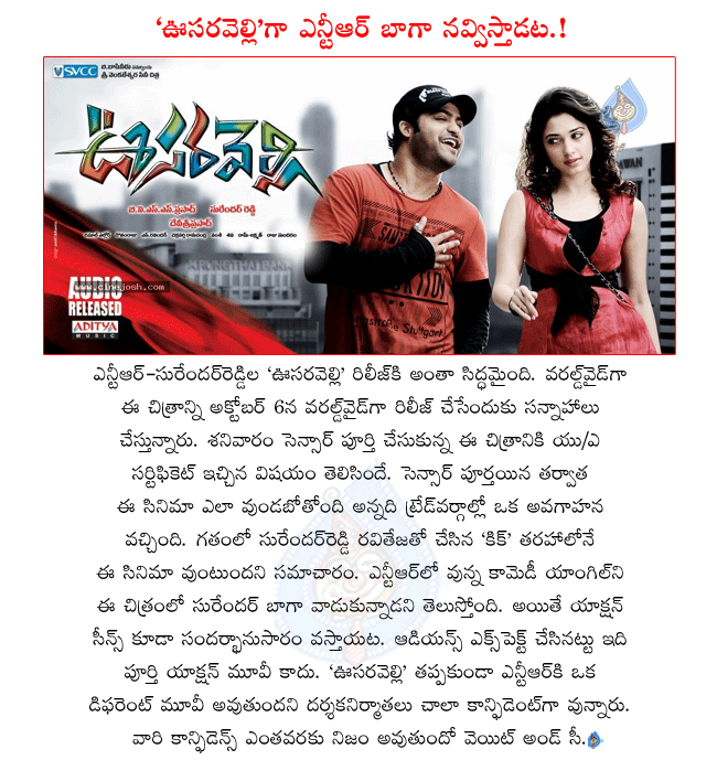 ntr latest movie oosaravelli,oosaravelli completed censor,oosaravelli releasing on 6th october,oosaravelli censor report,oosaravelli comedy and action movie,oosaravelli audio,oosaravelli review,oosaravelli releasing world wide,oosaravelli talk  ntr latest movie oosaravelli, oosaravelli completed censor, oosaravelli releasing on 6th october, oosaravelli censor report, oosaravelli comedy and action movie, oosaravelli audio, oosaravelli review, oosaravelli releasing world wide, oosaravelli talk